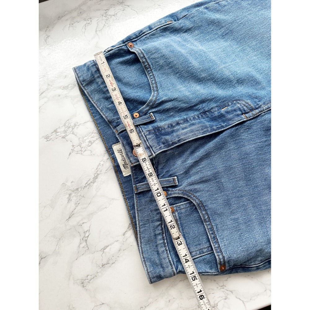Madewell The Momjean High Rise Basley Wash Tapered Leg Blue Denim Jeans Size 28 - Picture 11 of 13